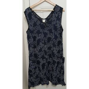 Marla Duran womens large slip shift flare dress blue flowy lightweight airy